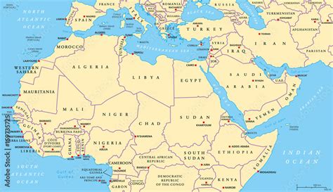 Map Of Africa And Middle East Countries