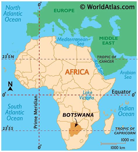 Map Of Africa Botswana
