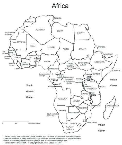 Map Of Africa Coloring Page