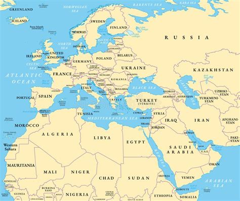 Map Of Africa Europe And Middle East