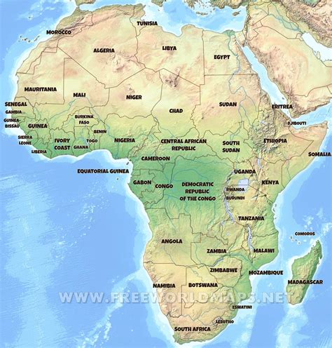 Map Of Africa Physical