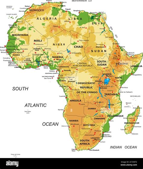 Map Of Africa Rivers And Mountains