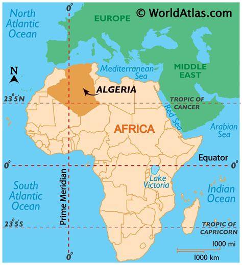 Map Of Africa Showing Algeria