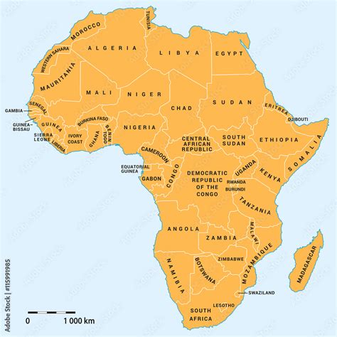 Map Of Africa To Scale