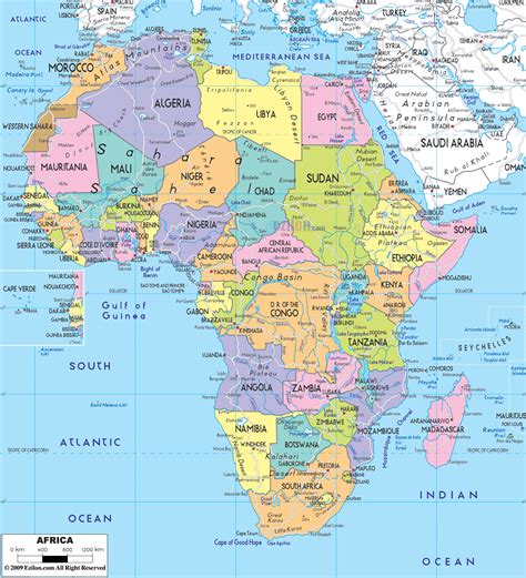 Map Of Africa With Country Names