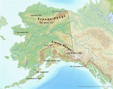 Map Of Alaska Mountains