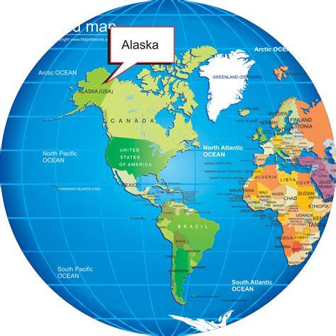 Map Of Alaska On The World