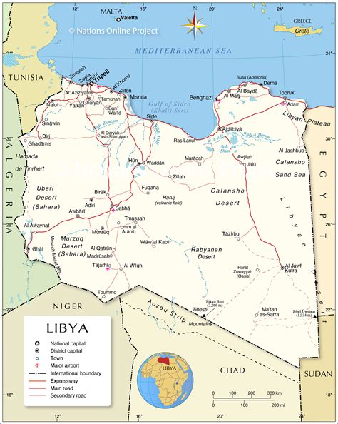 Map Of Algeria And Libya