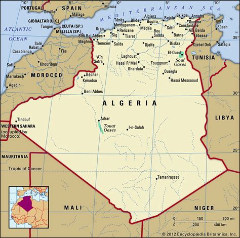 Map Of Algeria And Surrounding Area