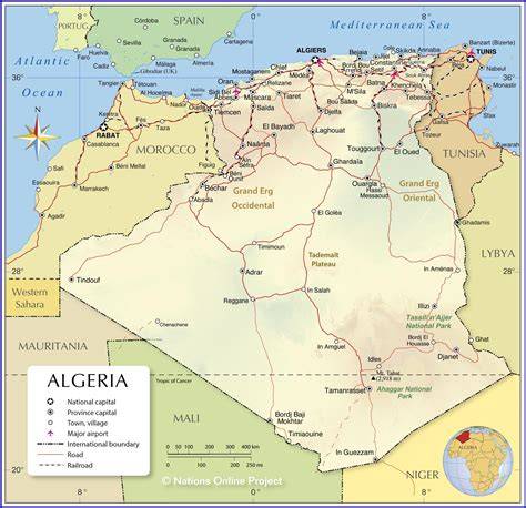 Map Of Algeria And Surrounding Countries