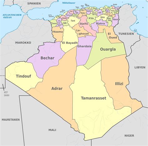 Map Of Algeria Wilaya