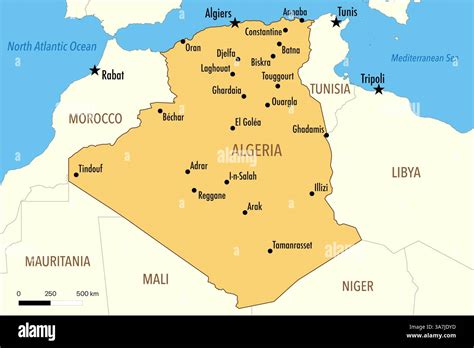 Map Of Algeria With Major Cities