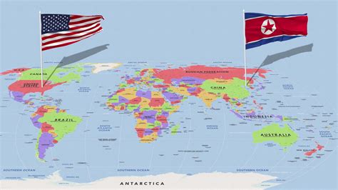 Map Of America And Korea