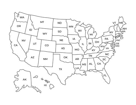 Map Of America Black And White
