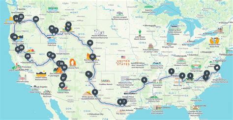 Map Of America For Road Trip