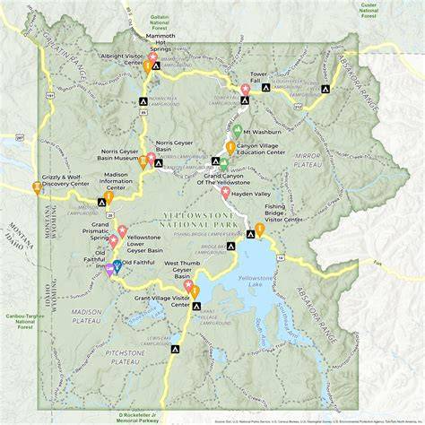 Map Of America Yellowstone