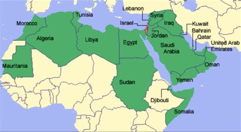Map Of Arab Nations Vs Israel