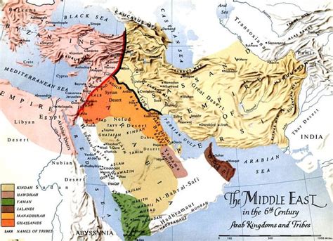 Map Of Arabia In The 6Th Century
