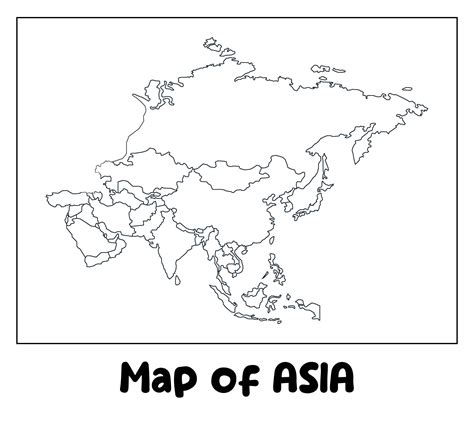 Map Of Asia Black And White