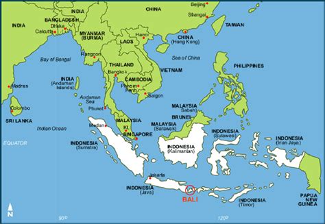 Map Of Asia Countries Bali