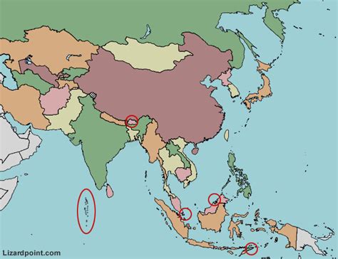 Map Of Asia Countries Quiz