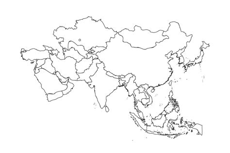 Map Of Asia Drawing
