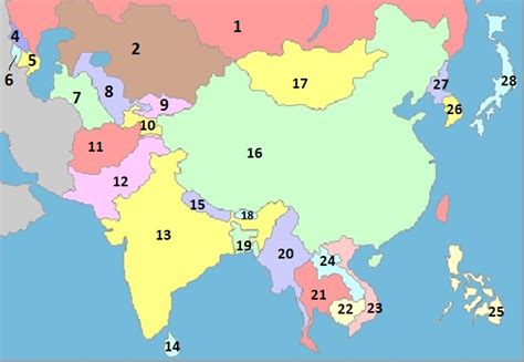 Map Of Asia Game Quiz