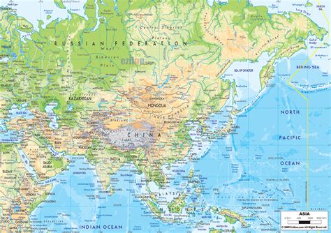 Map Of Asia Geographical Features