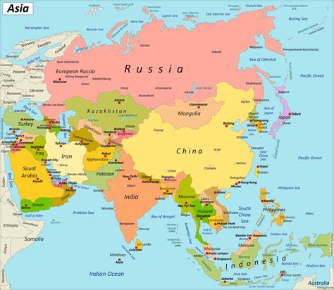 Map Of Asia High Resolution
