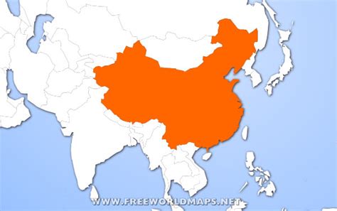 Map Of Asia Highlighting China