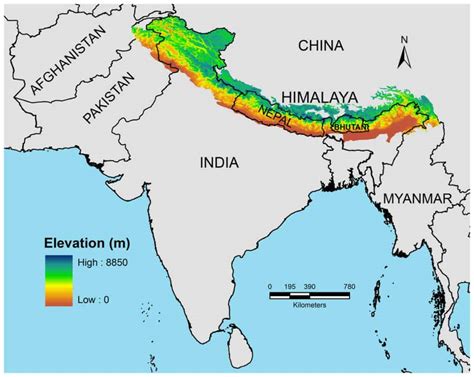 Map Of Asia Himalaya Mountains