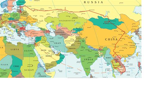 Map Of Asia Middle East And Europe
