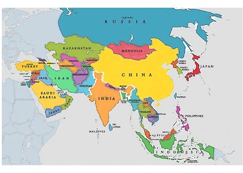 Map Of Asia With All Countries
