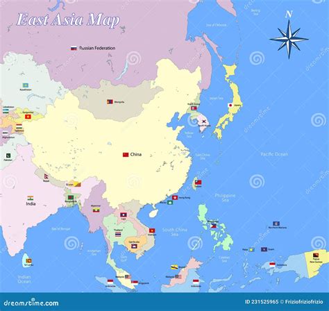 Map Of Asia With Countries And Seas