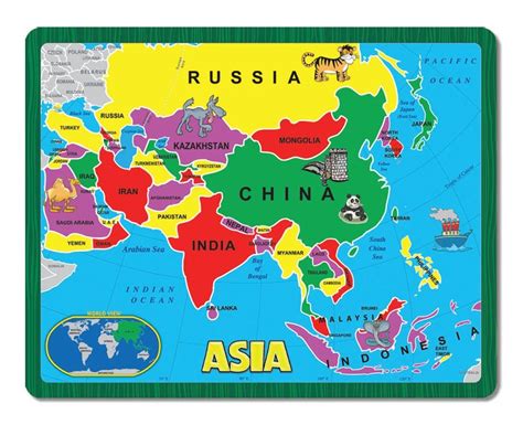 Map Of Asia With Countries For Kids
