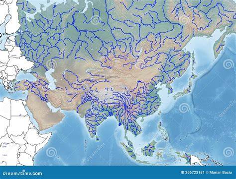 Map Of Asia With Rivers