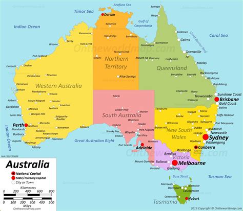 Map Of Australia Cities And States