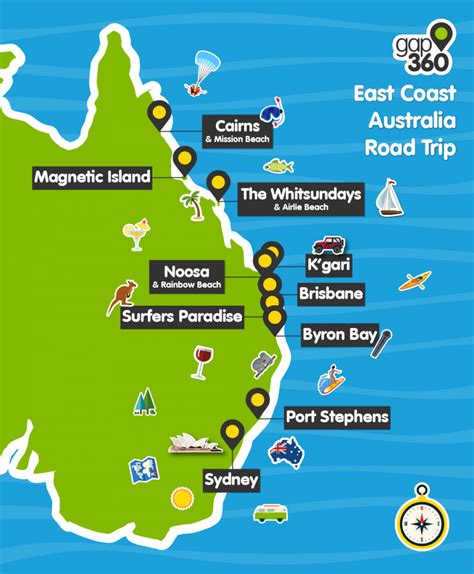 Map Of Australia East Coast Detailed