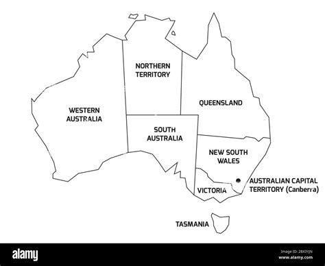 Map Of Australia In Black And White