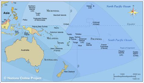 Map Of Australia New Zealand And Pacific Islands