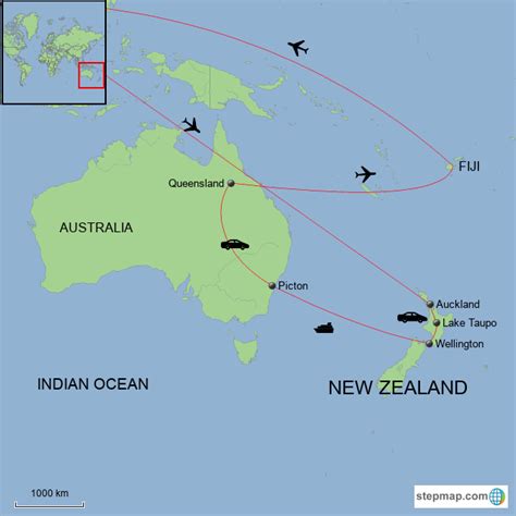 Map Of Australia Nz And Fiji