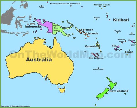 Map Of Australia Oceania