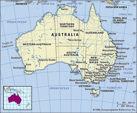 Map Of Australia With Cities