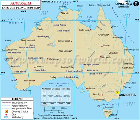 Map Of Australia With Latitude And Longitude