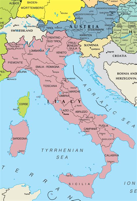 Map Of Austria Italy