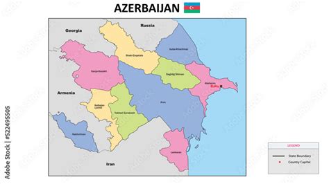 Map Of Azerbaijan And Its Neighbouring Countries