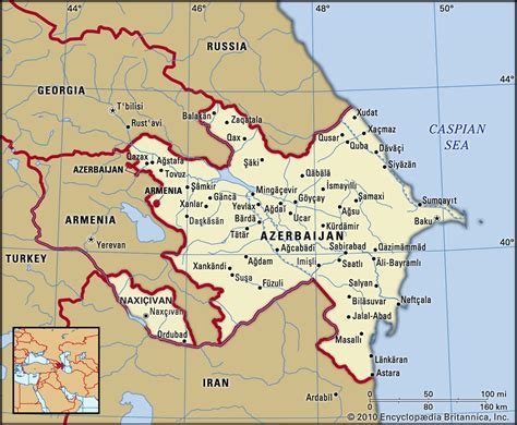 Map Of Azerbaijan In Asia