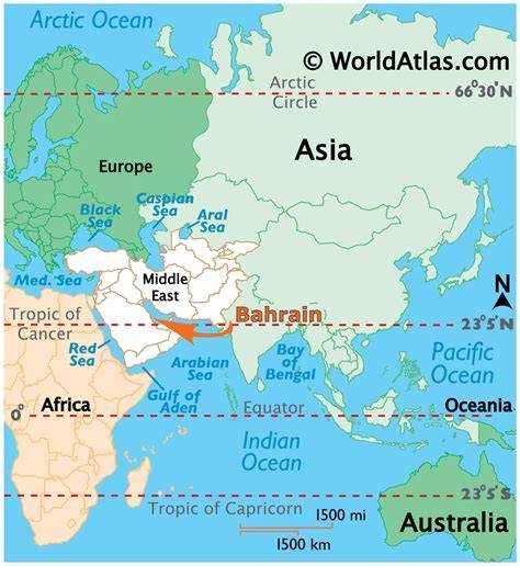 Map Of Bahrain And Israel