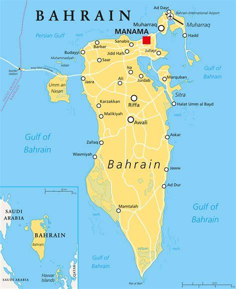 Map Of Bahrain And Surrounding Area