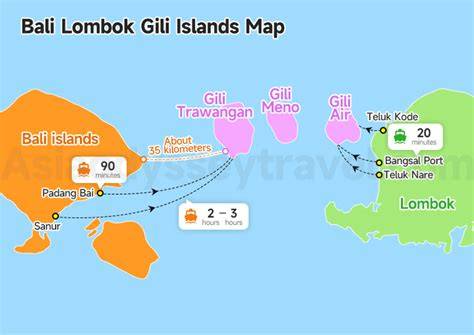 Map Of Bali And Gili Islands